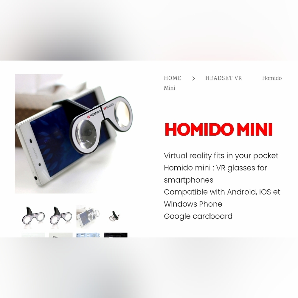 Mini Virtual Reality Glasses for Smartphone Foldable VR Handmade Lenses Set Of 4